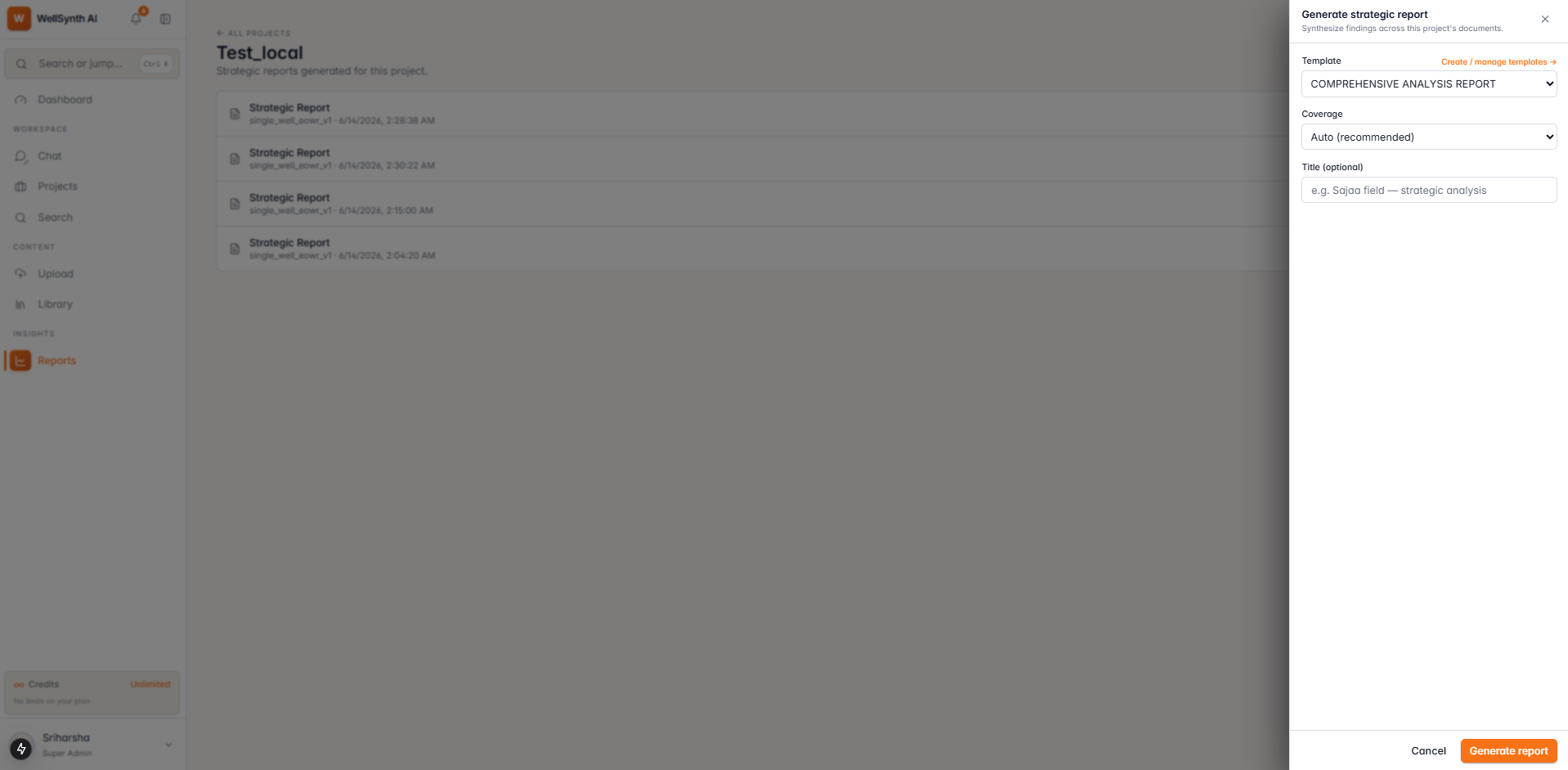 Starting a strategic report