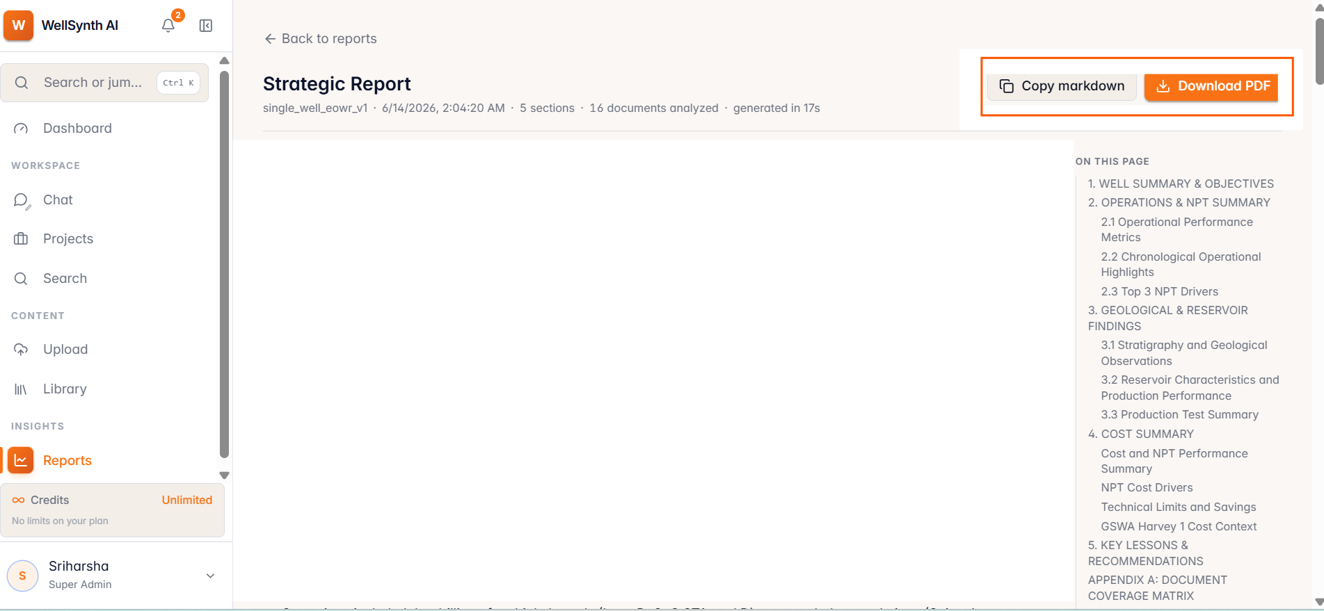 A finished strategic report
